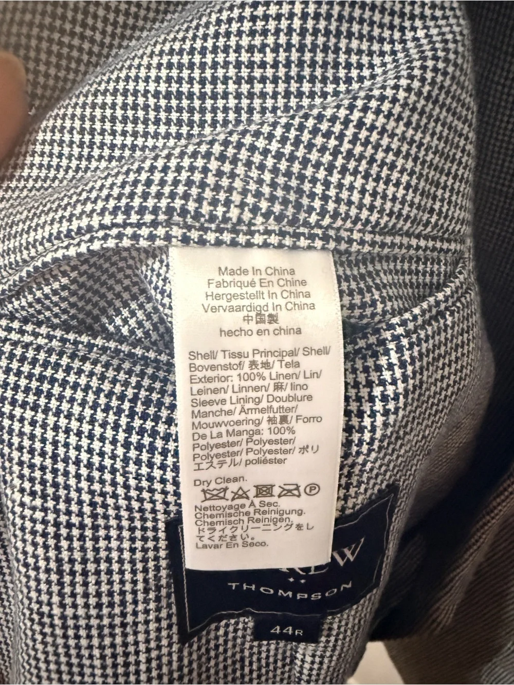J. Crew Men's Blue Textured Linen-Blend Sport Coat
